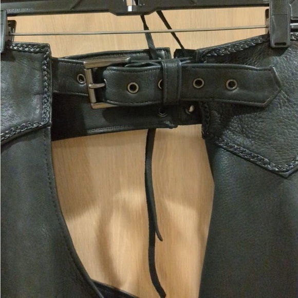 Fox Creek Leather Chaps Black Medium Biker - Made in USA - Picture 8 of 8